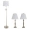 Hastings Home Table Lamps and Floor Lamp Set of 3, Traditional Brushed Steel (3 LED Bulbs included) 669316KLU - alternate 1